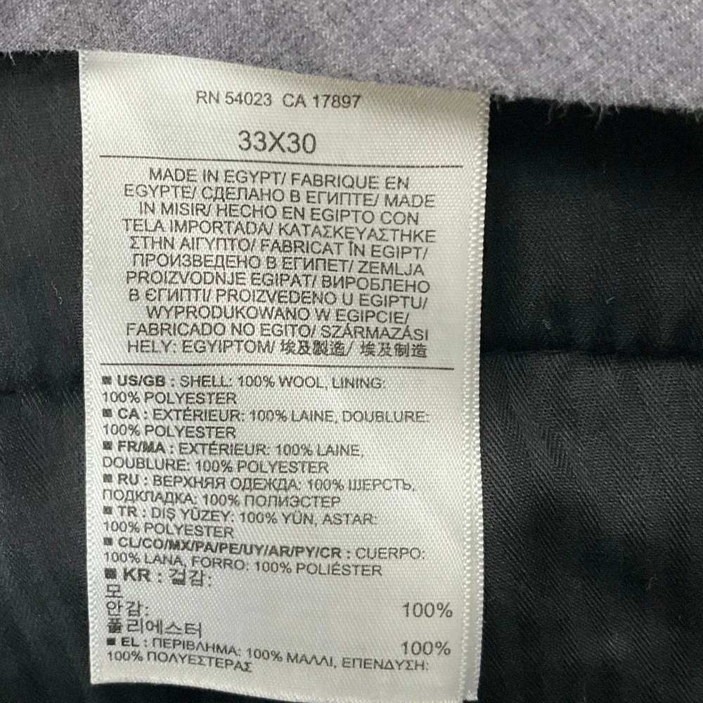 Banana Republic Dress Pants Mens‎ 33x28 Grey Wool Tailored Classic Office